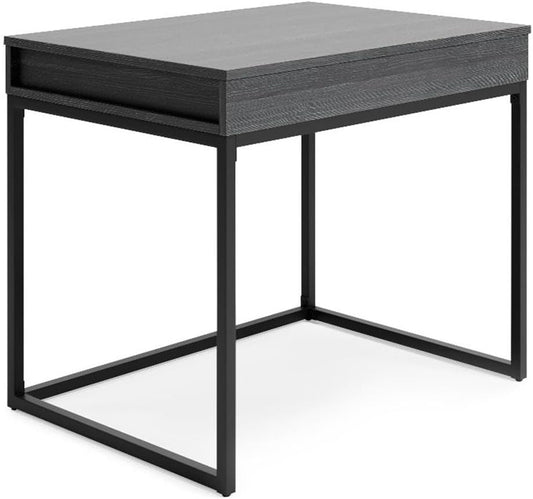 BOWERY HILL Contemporary Wood Home Office Desk in Black Finish