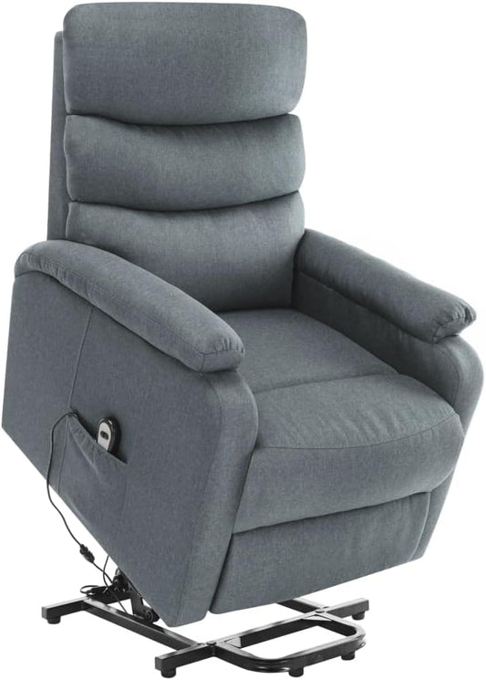 Standing Massage Recliner, Electric Lift Recliner Sofa for Seniors, Sofa Living Room Chair with Vibration Massage and Waist Heating, Light Grey Fabric