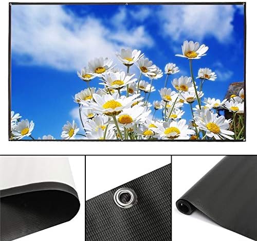 100 Inch 16:9 Portable Projection Screen White Portable Fold Fabric Projection Screen for Home Projector
