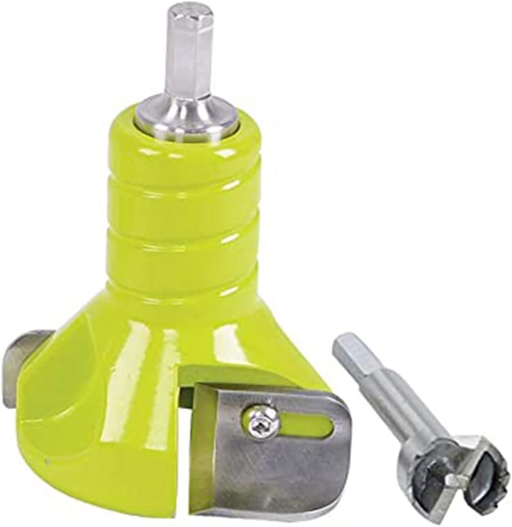 Timber Tuff 3 Piece 1, 1.5, and 2 Inch Die Cast Aluminum Tenon Cutter Set with Matching Forstner Bits for Woodworking, Lime Green
