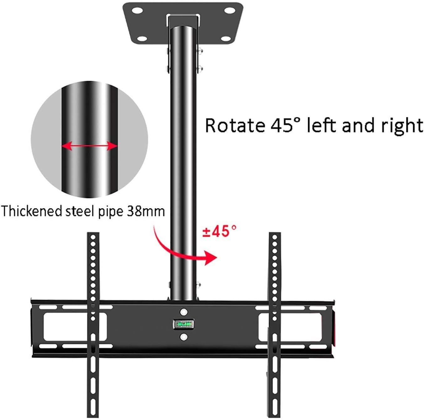 Universal TV Ceiling Mount Bracket, Flip Down Adjustable TV Stand, Fits 26-50" Flat Panel, Tilt Swivel(3m)