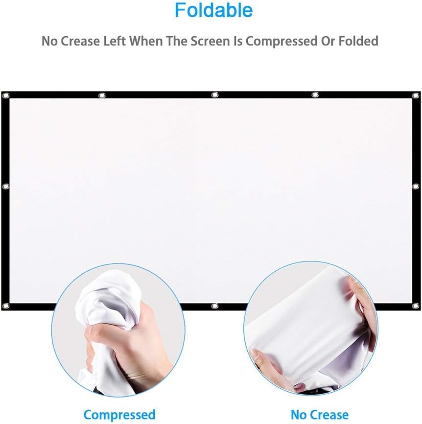 100-inch/120-inch Portable HD Projector Screen 16:9 Projection Screen Foldable Thick Durable for Outdoor Home Theater (Size : 120 inch)