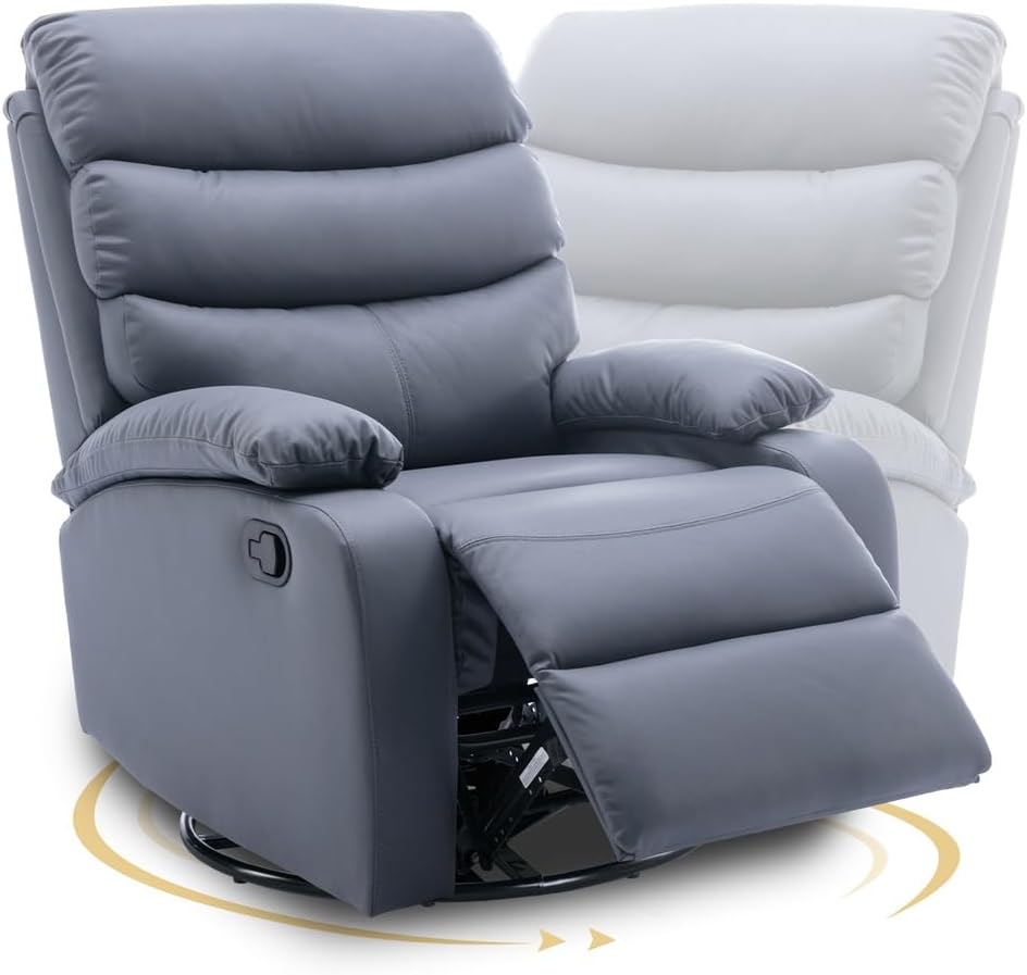 Swivel Rocker Recliner Chair for Adults, Rocking Chair Recliner for Nursery, Small Recliners for Small Spaces, Living Room, RV, Beige