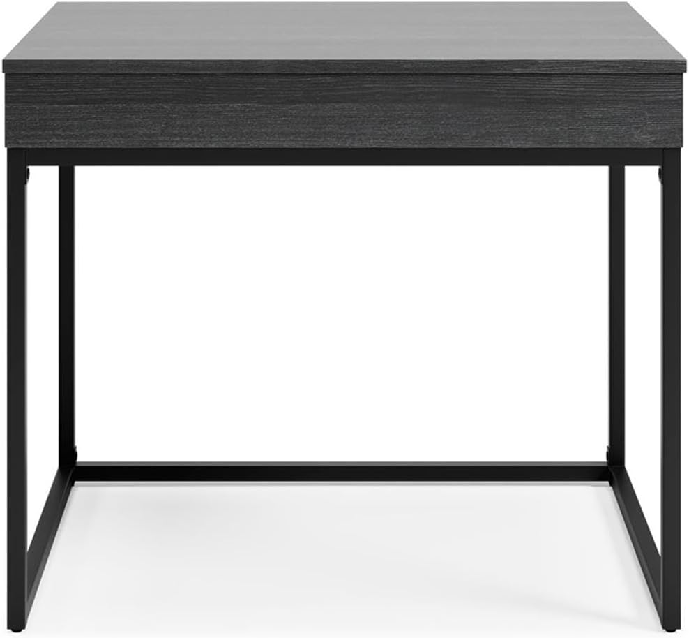 BOWERY HILL Contemporary Wood Home Office Desk in Black Finish