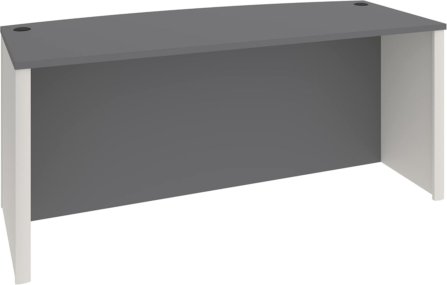 Bestar Connexion Desk Shell, 72W, Antigua & Black, Professional Workstation, Large Desktop Solution, Home Office Table for Workspace