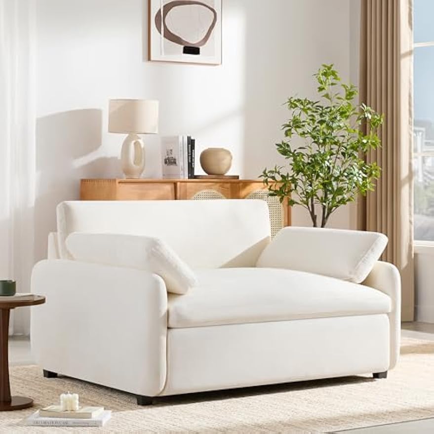 50" Oversized Single Sofa Chair with Wide and Deep Seat, Color Blocking Chenille Accent Chair, Cozy Upholstered Cloud Cushion Reading Armchair with Pillows for Living Room, Apartment and Bedroom