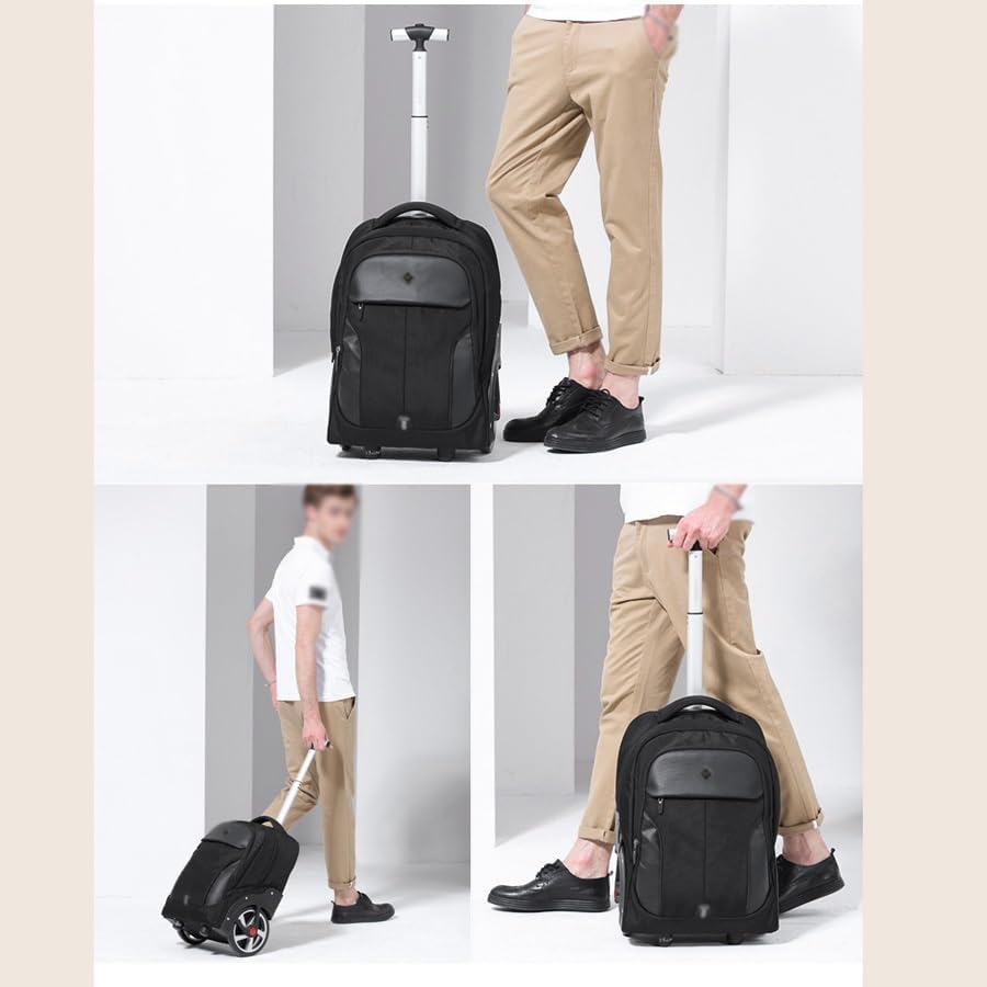 Travel Backpack with Wheels Backpack Wheeled Laptop Backpack Business Backpack Carry on Backpack(D), 37cm
