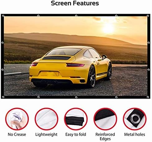 4:3 Foldable No Crease Soft Projector Screen Holes Hanging Portable Home Movie Meeting Screen(60 inch)