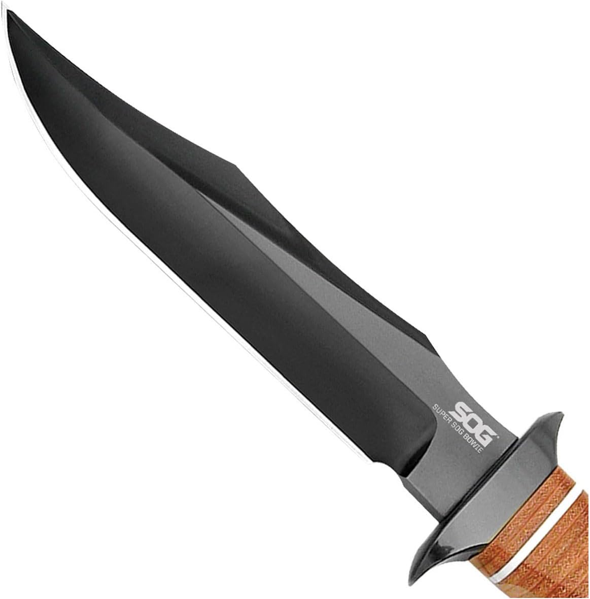 SOG Super Sog Bowie 7-1/2-inch Fixed Blade Professional Tactical Knife, Sculpted Cross Guard, Classic Handle Construction