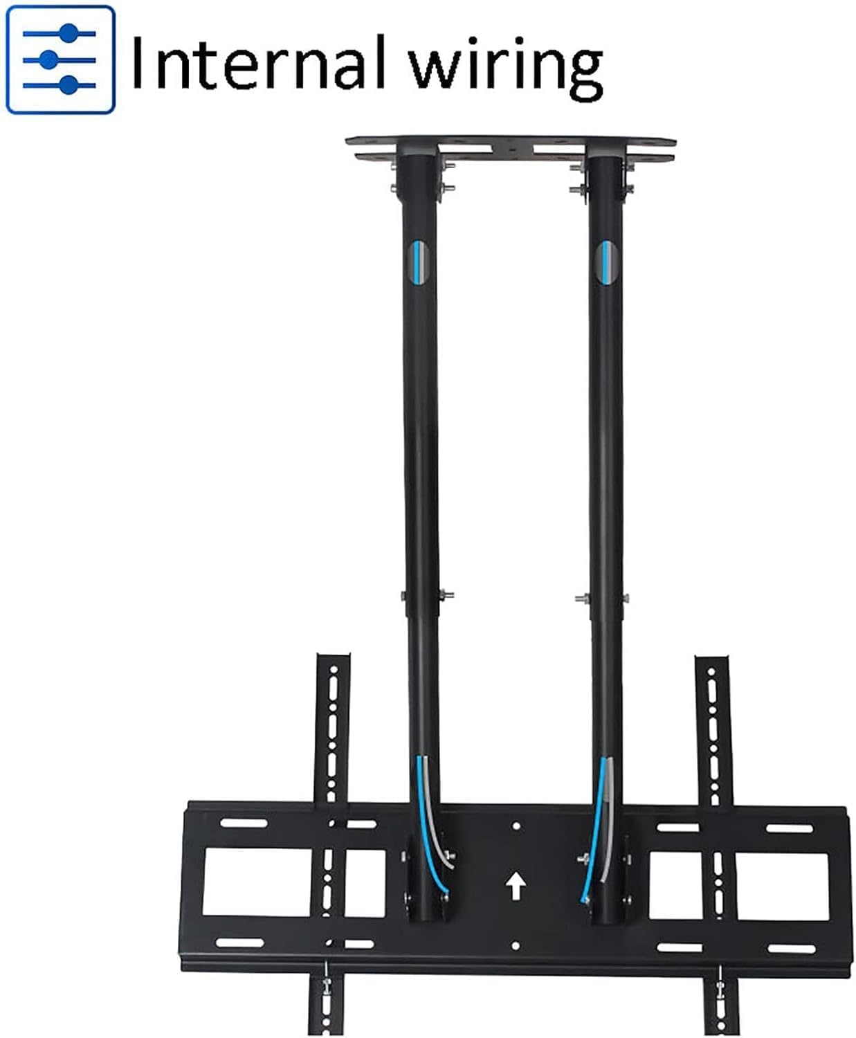 Universal TV Stand Ceiling TV Lift - Adjustable Height Double Pole Single Sn TV Mount Tilt Teles Ceiling TV Mount Bracket Fits 60-100 Inch Low Profile TVs