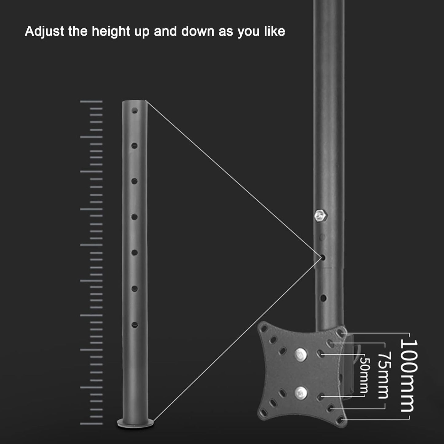 Adjustable Ceiling TV Mount Telescopic Tilt Bracket for 12 32 inch TVs Supports up to 99 lbs/45 kg Perfect for Home Cinema and Space Saving Solutions.