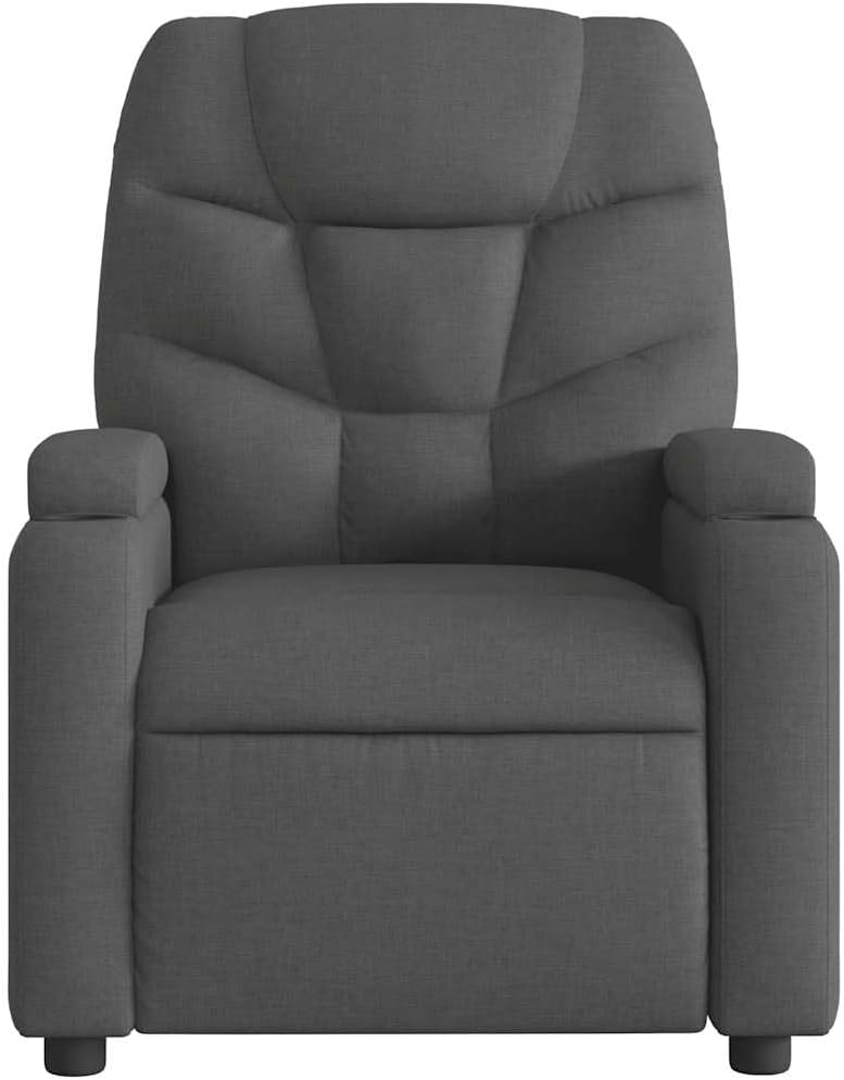 vidaXL Massage Recliner Chair, Adjustable Reclining Armchair for Elderly, Wingback Recliner for Home Theater Cinema, Modern Style, Dark Gray Fabric