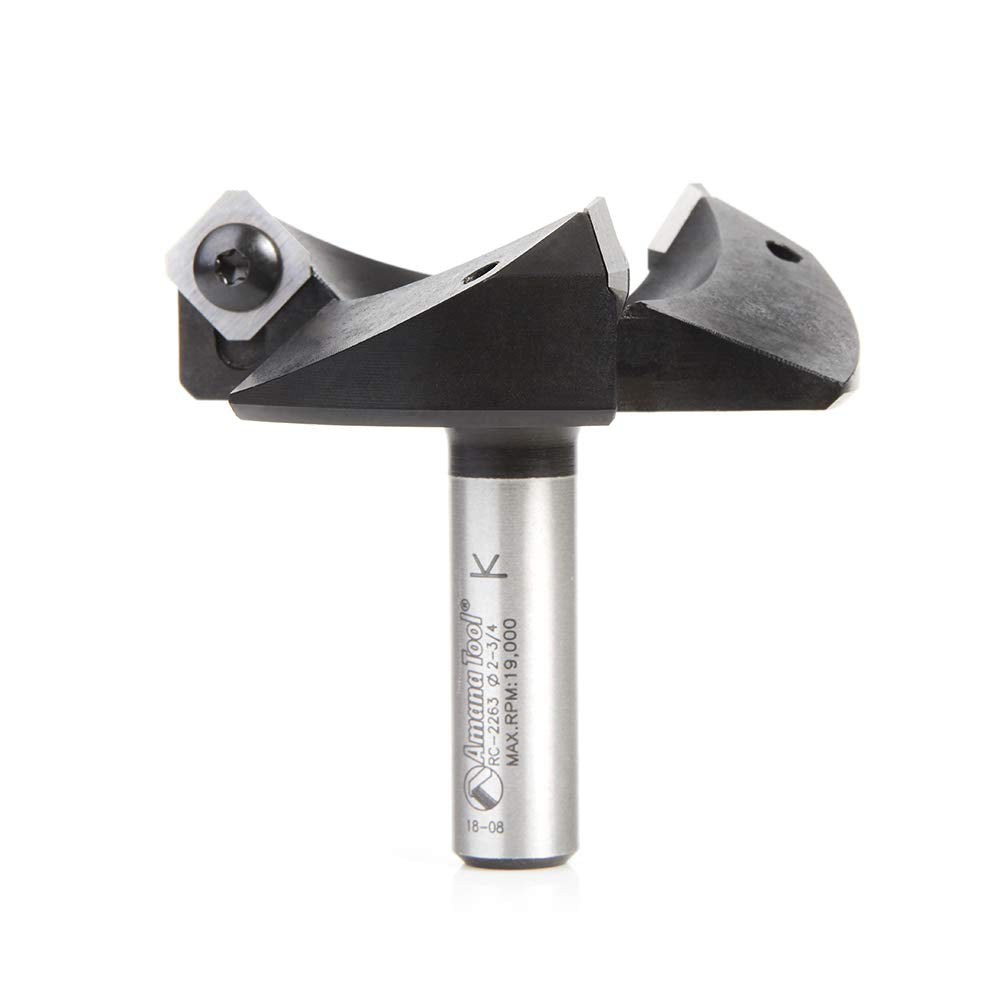Amana Tool RC-2267 CNC Spoilboard Surfacing Router Bit Rabbeting Slab Leveling Surface Planer 1-3/4 Dia x 3/4 x 1/2 Shank 3 Wing/Flute