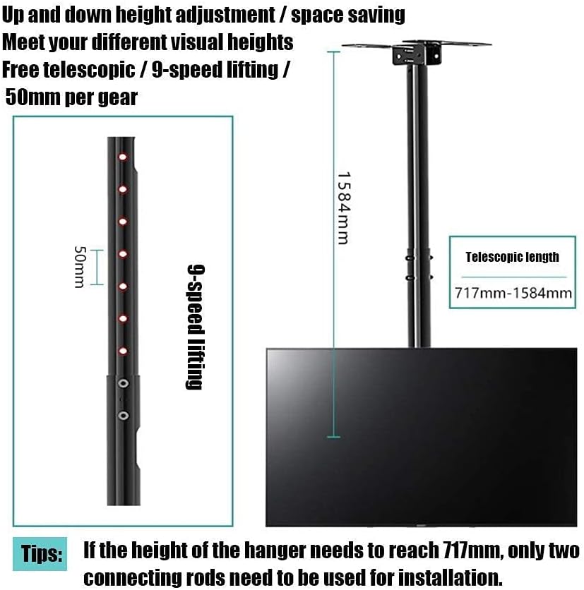 TV Mount,Sturdy Ceiling TV Mount,Sturdy 32-70 inch Ceiling-Mount/Wall-Mount TV Bracket Stand Adjustable Height Ceiling TV Mount Bracket for LED LCD Flat Panel TVs