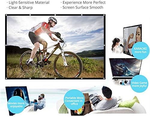 6 Size Project Screen Portable 120in HD Projector Screen 16:9 Projection Screen Foldable Thick Durable for Outdoor Home Theater (Size : 150 inch)