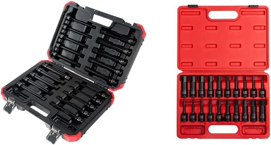 SUNEX TOOLS 2637L 20pc 1/2" Drive Impact Hex Driver Master Set 6in. ¼” to 9/32” and 6mm to 17mm, ,
