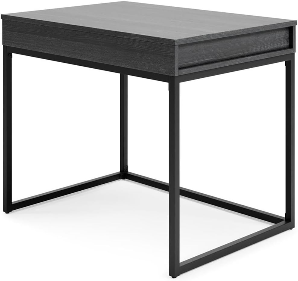 BOWERY HILL Contemporary Wood Home Office Desk in Black Finish