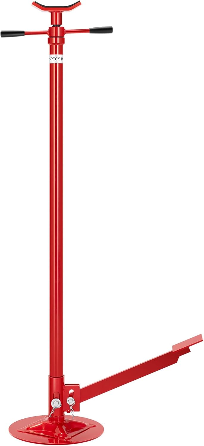 SPECSTAR Under Hoist Support Stand 3/4 Ton Jack Stand, 1650Lbs Capacity, Adjustable 52-76 Inch Height, 12 Inch Diameter Base for Vehicle Lifting & Support