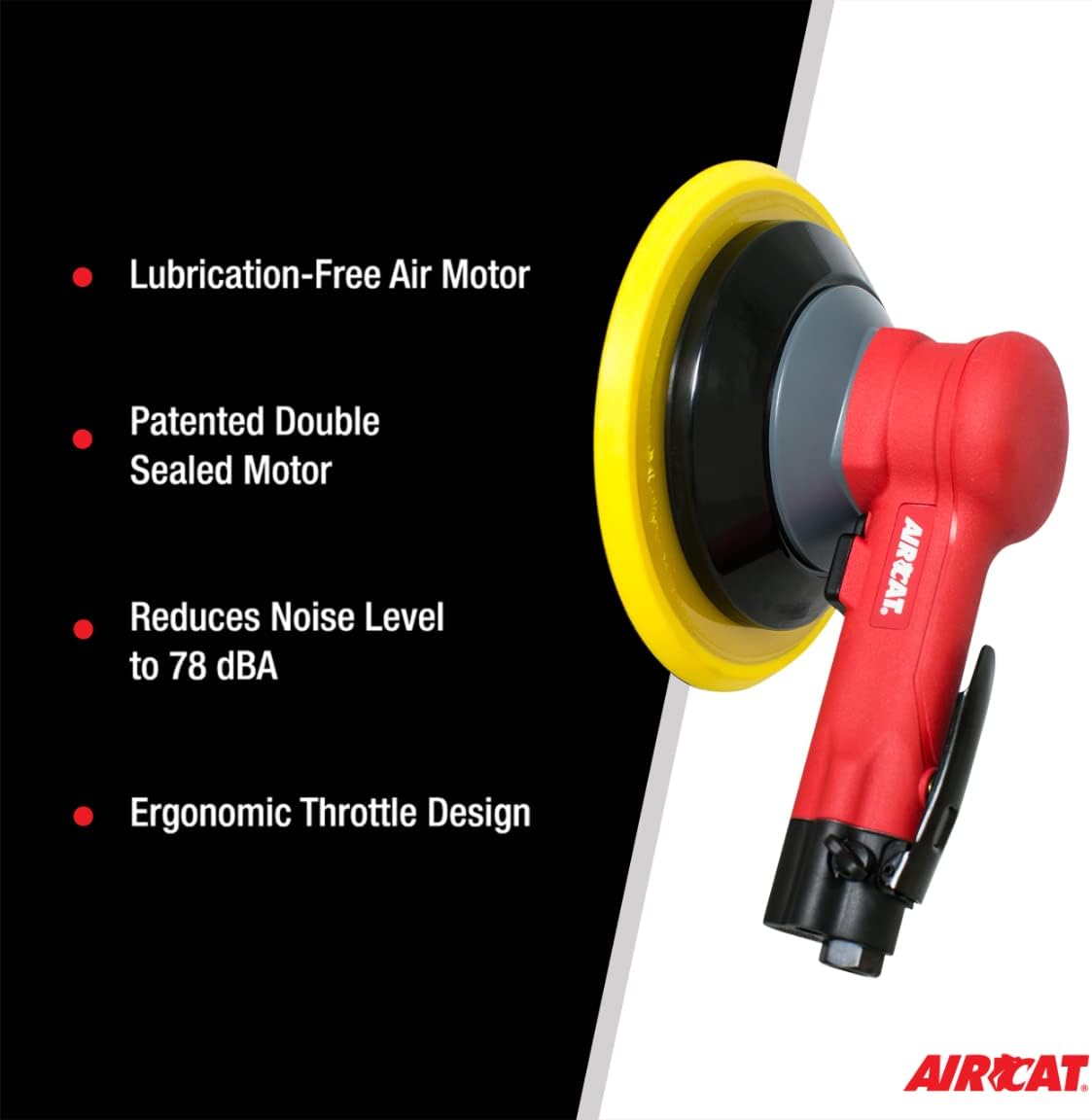 AIRCAT Pneumatic Tools 6700-8G: Non Vac Geared Planetary Motion Sander 900 RPM