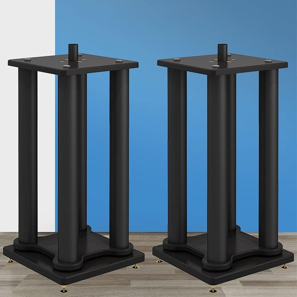 Audio Stand Audio Stand Metal Base Tray Frame Surround Desktop Stand Multimedia Stand Floor Speaker Stand 2 Black Speaker Wall mounts(S-70)