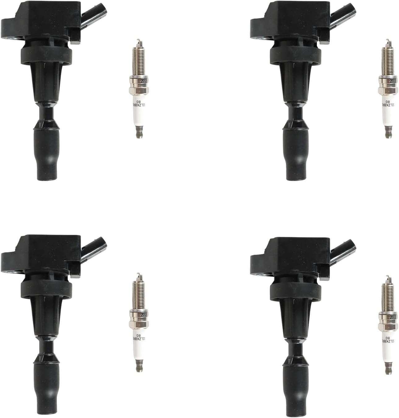 4PCS UF529 Ignition Coils & Iridium Spark Plugs Compatible with 2014-2016 Au-Di Q7 S6 Go-lf Je-tta CC Volk-swagen Allroad & Quattro Eos Replace OE 06E905115E 06H905115B