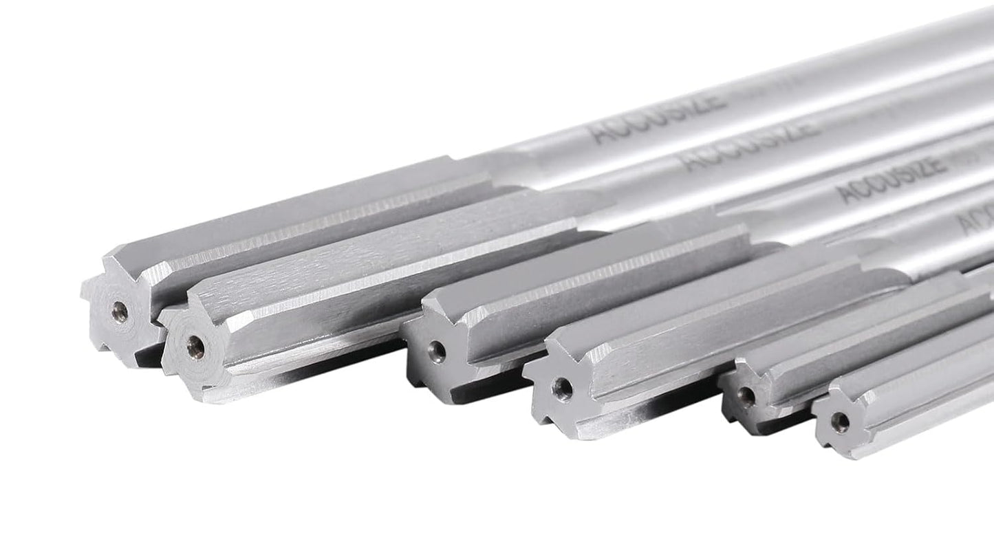 Accusize Industrial Tools 29 Pc 1/16'' to 1/2'' by 1/64'' H.S.S. Chucking Reamer Set, Straight Flute, Right Hand Cut, 5500-SF00