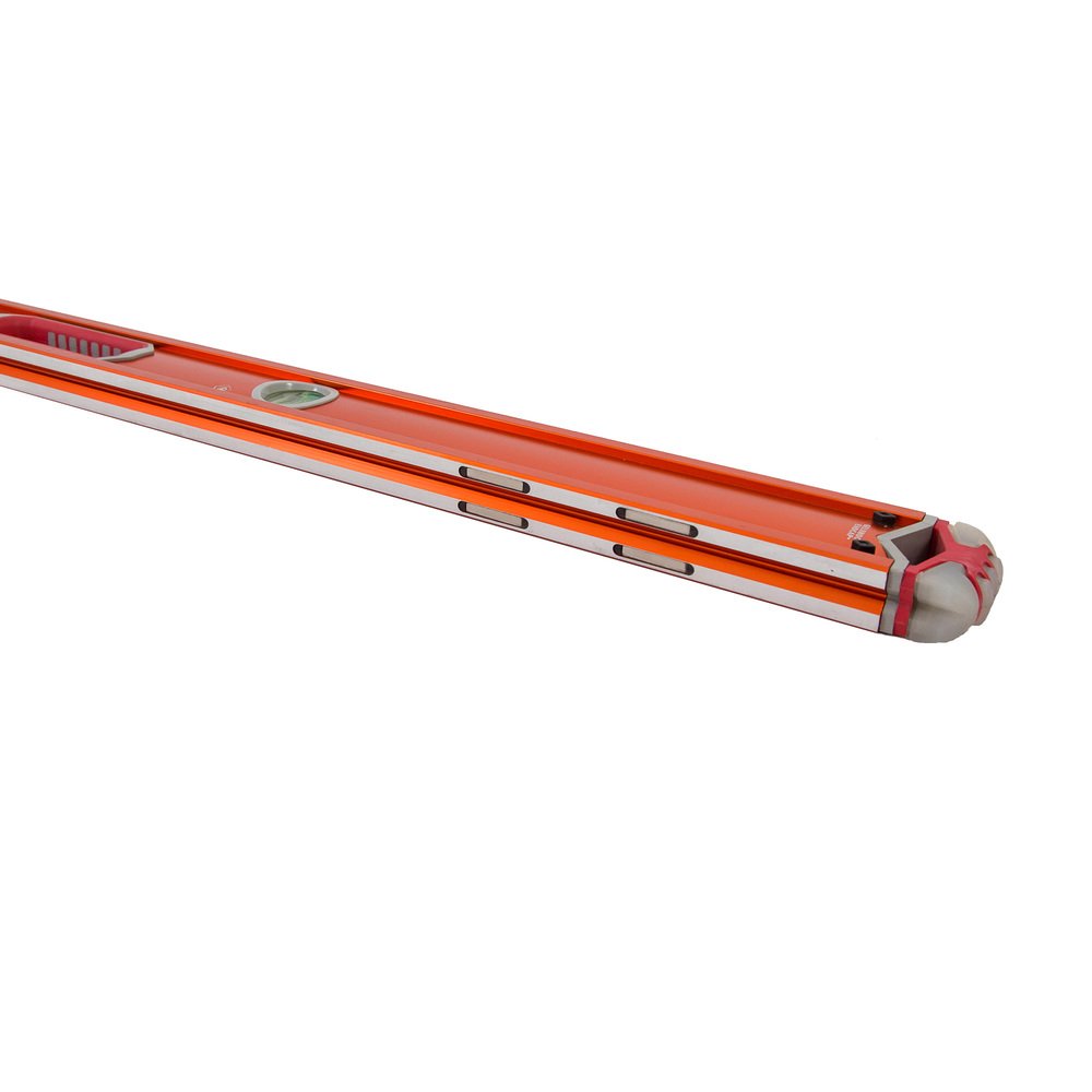 Swanson Tool Co SVB78M 78 inch Savage Magnetic Anodized Aluminum Box Beam Level with Gelshock End Caps and 3 Bubble Vials for 0°/90°/45° Measurements—Contractor Series