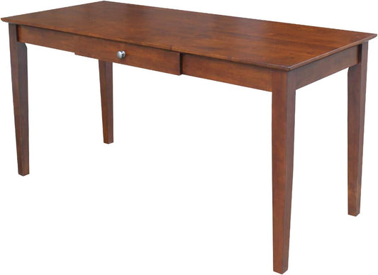 Solid Wood Writing Desk with Drawer, Espresso