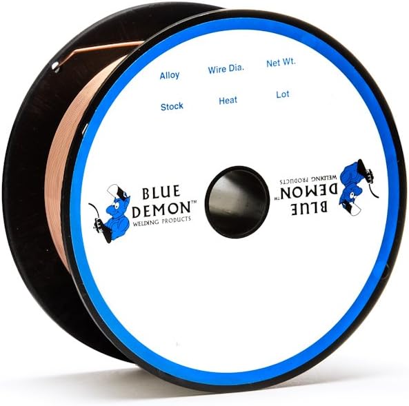 Blue Demon ER70S6 X .035 X 11 LB MIG/GMAW Carbon Steel Welding Wire, All Position, Low Spatter, Formulated to Provide Porosity-Free, X-Ray Quality Welds