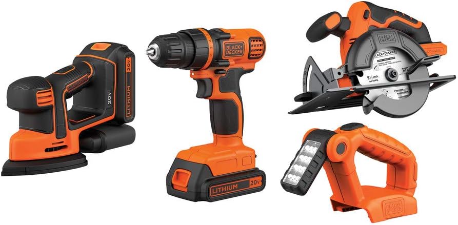 BLACK+DECKER 20V MAX* POWERCONNECT Cordless 4-Tool Combo Kit (BD4KITCDCMSL)