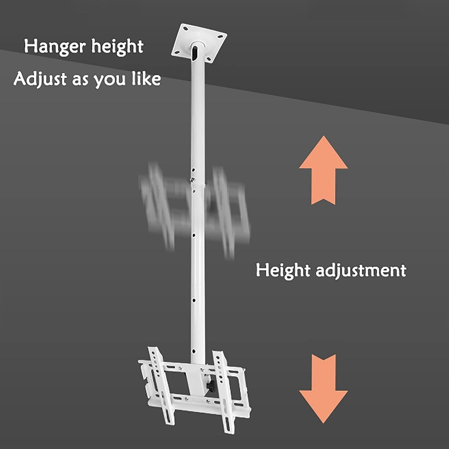 Universal TV Stand tv Wall Mount Full Motion 360° Rotation Ceiling TV Mount, Adjustable Tilt Swivel TV Bracket, Fits 12-32 Inch LCD Flat Sn TVs, White