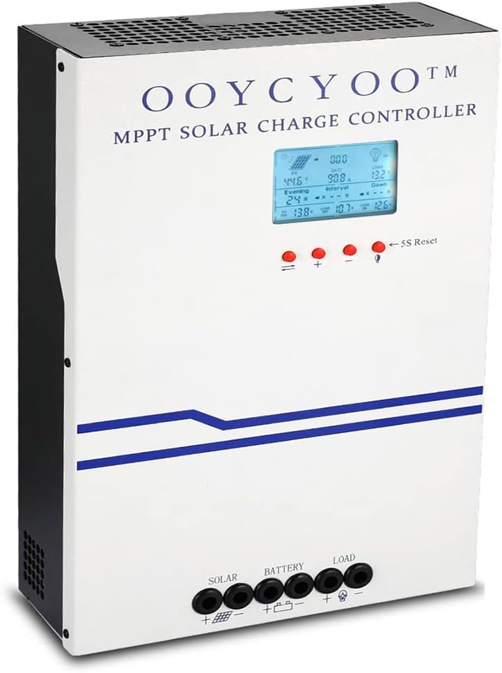 60A Solar Charge Controller MPPT 12V 24V 36V 48V Controller 60amp Solar Charge Regulator MPPT 160V w/LCD Display Work with AGM, Gel, Flooded and Lithium