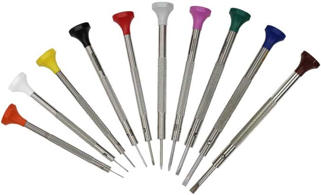 Bergeon 30081-S09 Mini Watchmakers Screwdriver Set on Rotating Stand Stainless Steel
