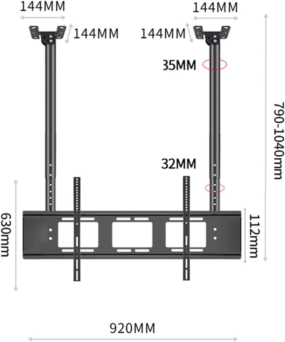 Universal TV Stand TV Ceiling Mount Bracket, Double Bar Adjustable Tilt TV Bracket, Suitable for 55-86 Inch Large LED Sns, VESA 800x400mm (79)