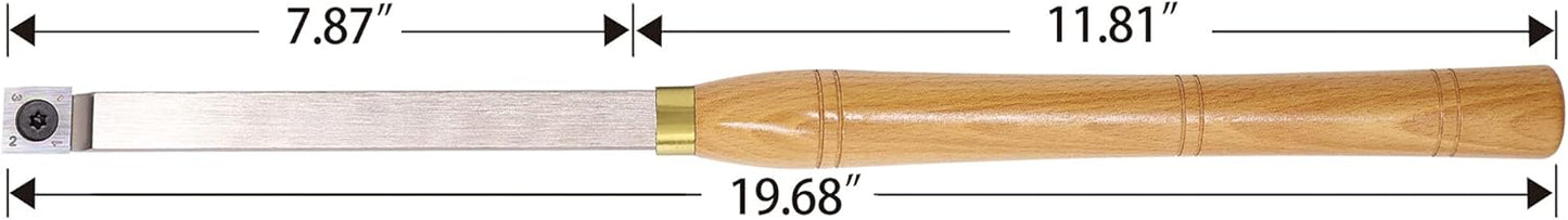 AT04 Carbide Tipped Wood Turning tools Lathe set Rougher Detailer Finisher Swan Neck Hollower with Solid Wood Handle and Diamond Round Square Carbide Inserts 4pcs