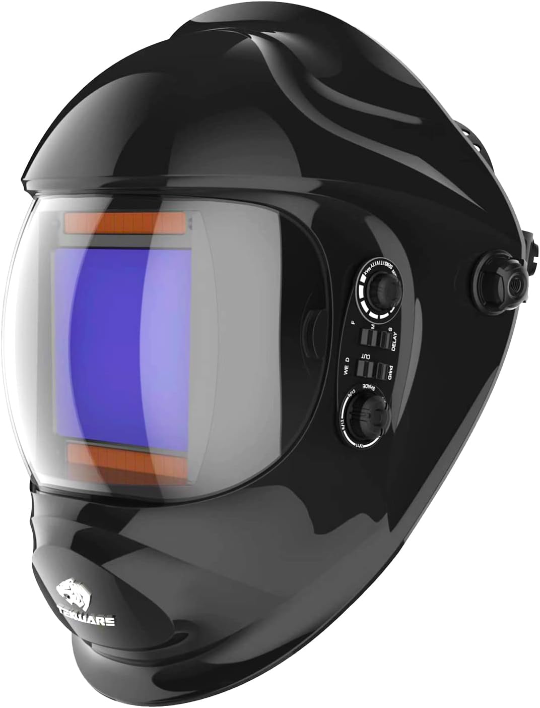 TEKWARE Ultra Large Viewing Screen True Color Solar Power Auto Darkening Welding Helmet, Hemispherical 4C lense, 4 Arc Sensor Wide Shade 4~5/9-9/13 for TIG MIG Arc Weld Grinding Welder Mask