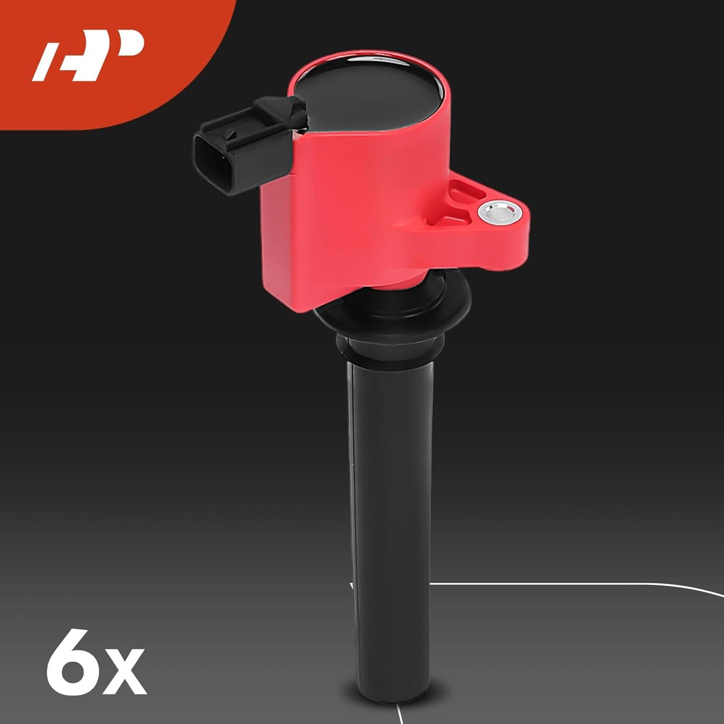 A-Premium (Red) Set of 12 Ignition Coil Pack and Iridium Spark Plugs Compatible with Mazda MPV 2002 2003 2004, 3.0L