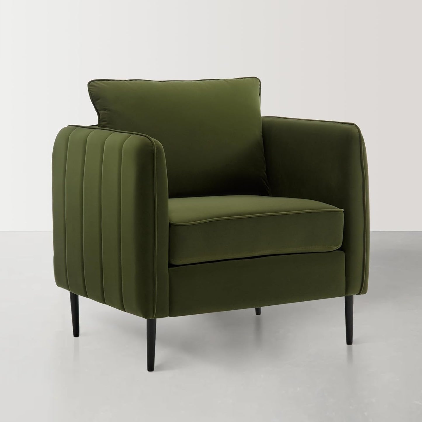 Accent Chair Set of 2 for Living Room, Velvet Comfy Single Sofa Chair Mid-Century Modern Armchair with 1 Pillow and Metal Legs for Bedroom Office Reading (Gray)