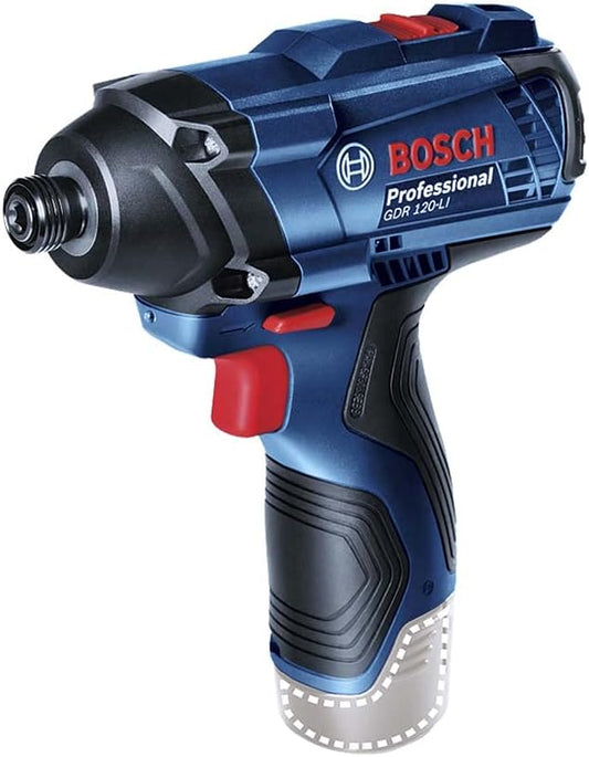 Bosch Professional GDR 120-LI Cordless Impact Wrench (12 Volt, SOLO, in Cardboard Box, 100 Nm Max. torque, 1/4" hex bit input)