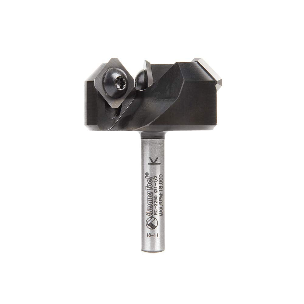 Amana Tool RC-2267 CNC Spoilboard Surfacing Router Bit Rabbeting Slab Leveling Surface Planer 1-3/4 Dia x 3/4 x 1/2 Shank 3 Wing/Flute