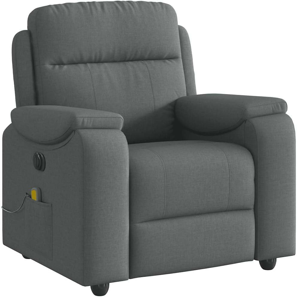 vidaXL Electric Massage Recliner Chair - Dark Gray | Cozy Fabric, Adjustable, Living Room Comfort