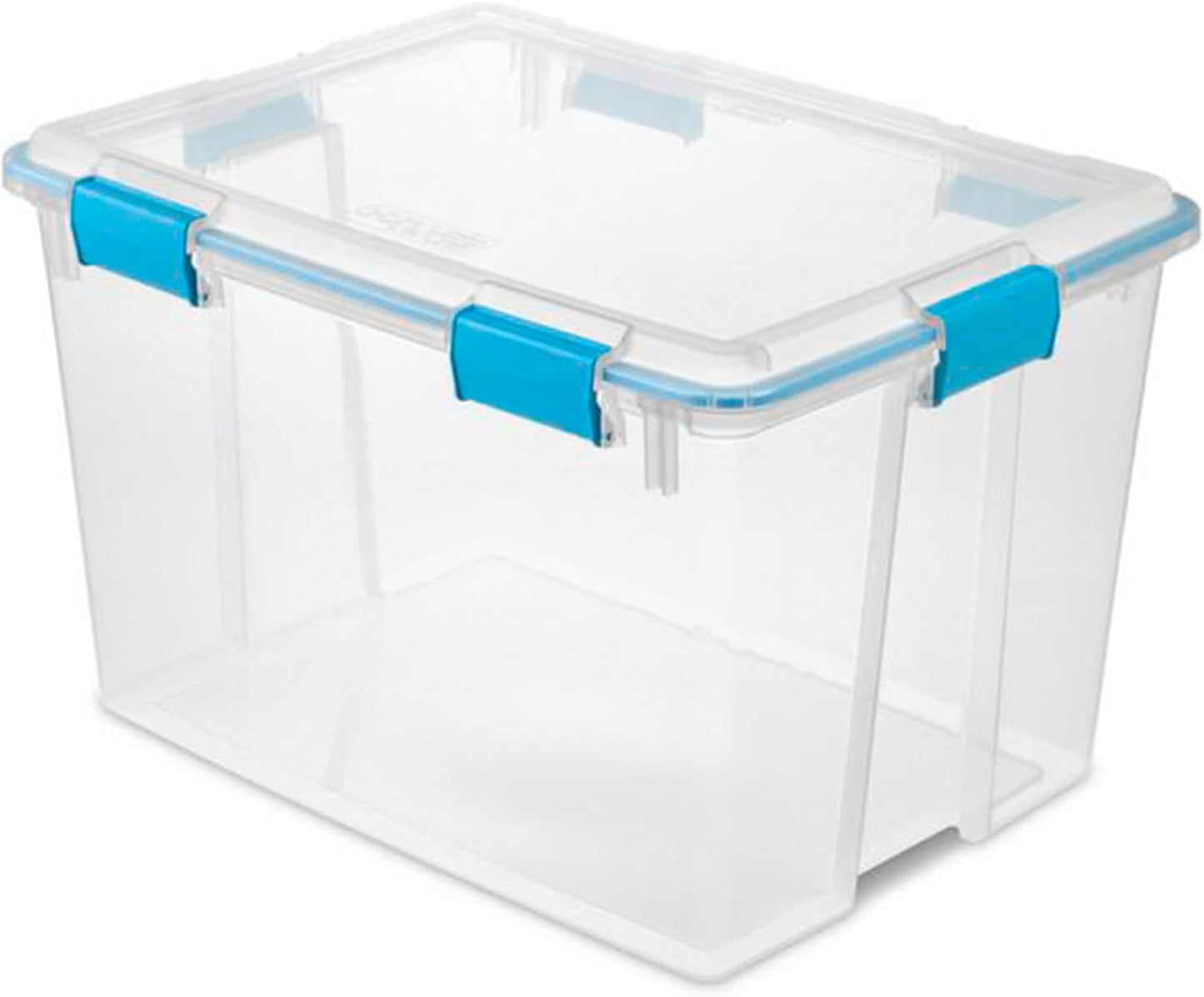 Sterilite 12-Pack Gasket Box, Weather-Resistant Storage Bins with Latching Lids, 54 Quart - Heavy-Duty Organizing Containers for Closet, Bathroom, and Office