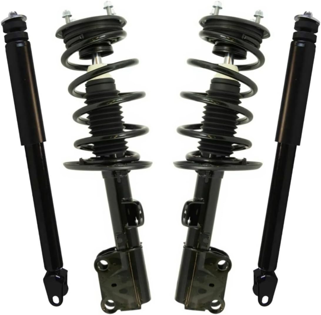 AutoShack Front Complete Strut & Coil Spring Assembly with Rear Shock Absorbers Set for 2013-2019 Ford Flex 2013-2019 Lincoln MKT FWD | Full-vehicle Suspension System Replacement Kit CSTKS0065