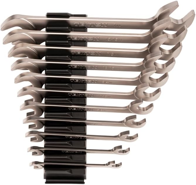 TEKTON Angle Head Open End Wrench Set with Pouch, 16-Piece (10-27 mm) | WAE92402 | Made in USA
