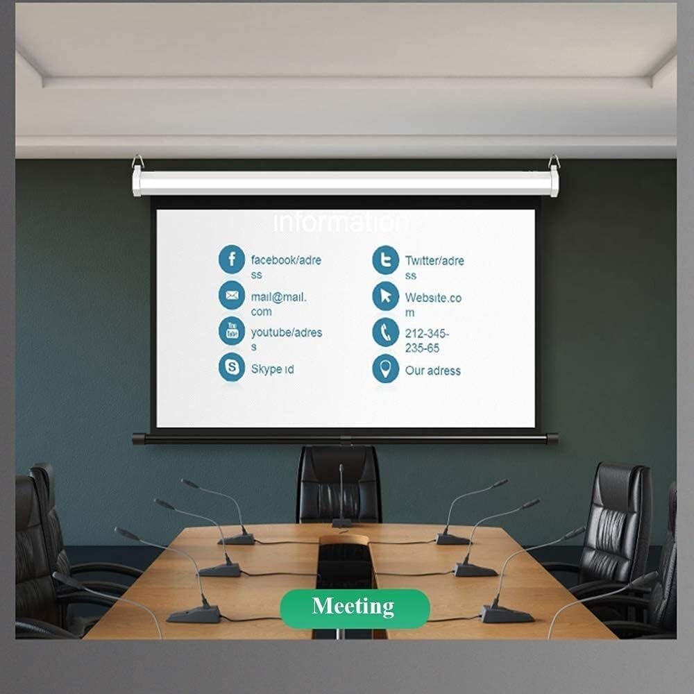 60-Inch Manual Projector Screen, 4:3 Format, Slow Retract Mechanism with 1.8 Gain, for Classroom, Party & Home Theater Use