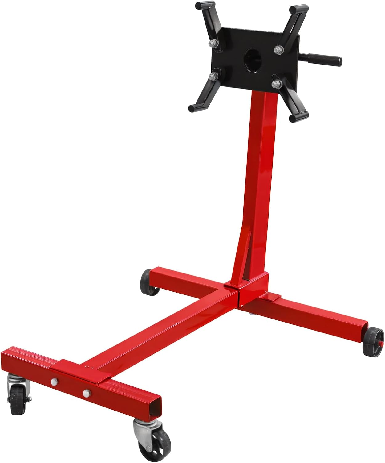 BIG RED T23401-1 Torin Engine Stand: Steel Rotating Engine Lift Stand with 4 Adjustable Arms and 360 Degree Rotating Head, 3/8 Ton (750 lb) Capacity - Red