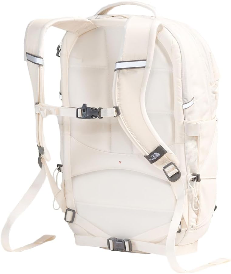 THE NORTH FACE Women's Borealis Luxe Commuter Laptop Backpack, Gardenia White/Burnt Coral Metallic, One Size
