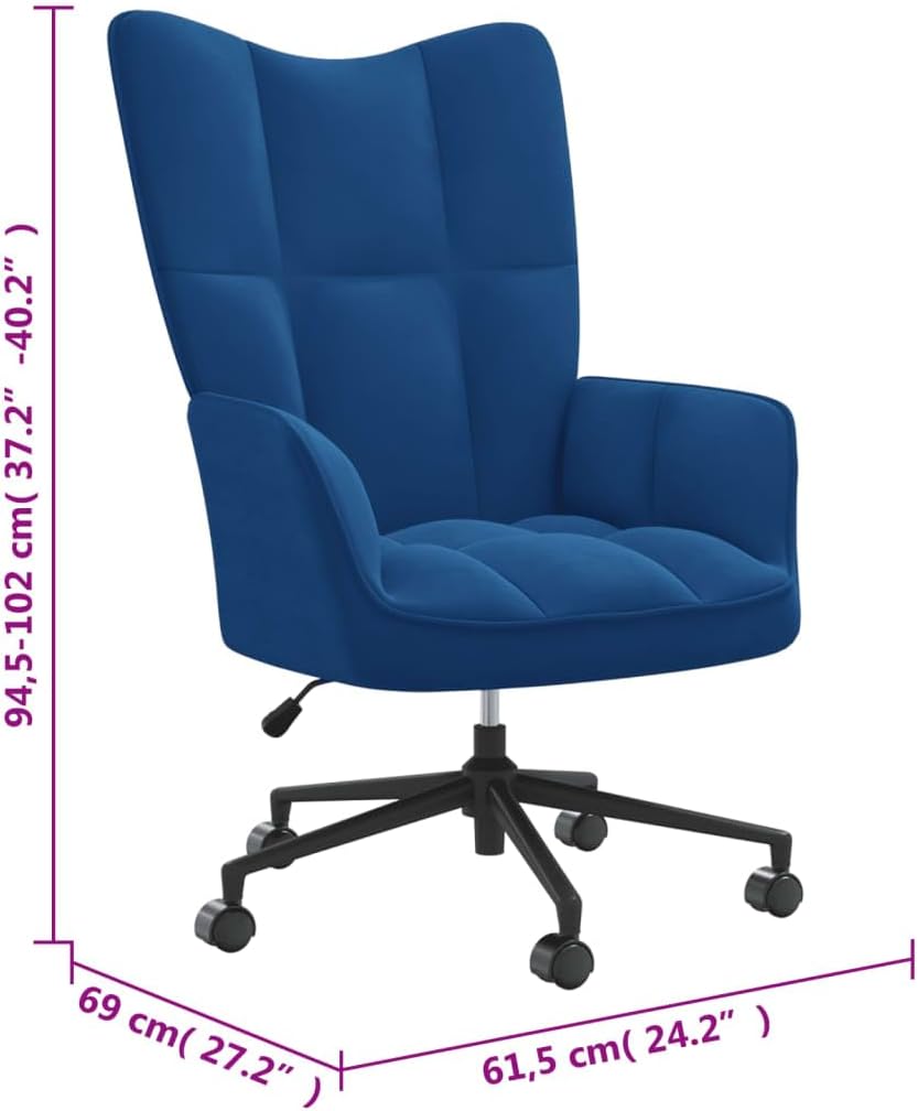 Accent Chair Arm Chair Living Room Chairs,Sleeper Sofa Relaxing Chair Blue Velvet,for Apartment Living and Home Office