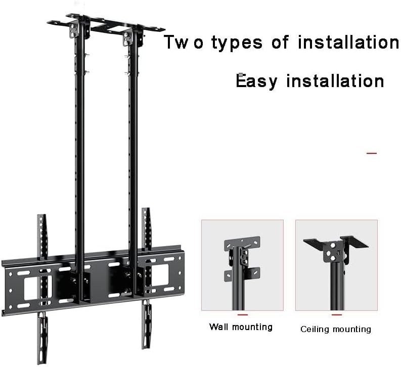 Adjustable Ceiling TV Mount Bracket,2 Post Single Sn TV Mount,Tilt TV Mount for 40-80 Inch TVs,Ceiling Mount, Max 600x400mm,0.84,1.4m