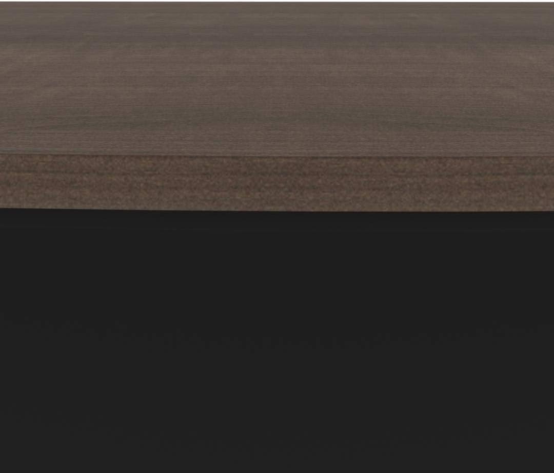 Bestar Connexion Desk Shell, 72W, Antigua & Black, Professional Workstation, Large Desktop Solution, Home Office Table for Workspace